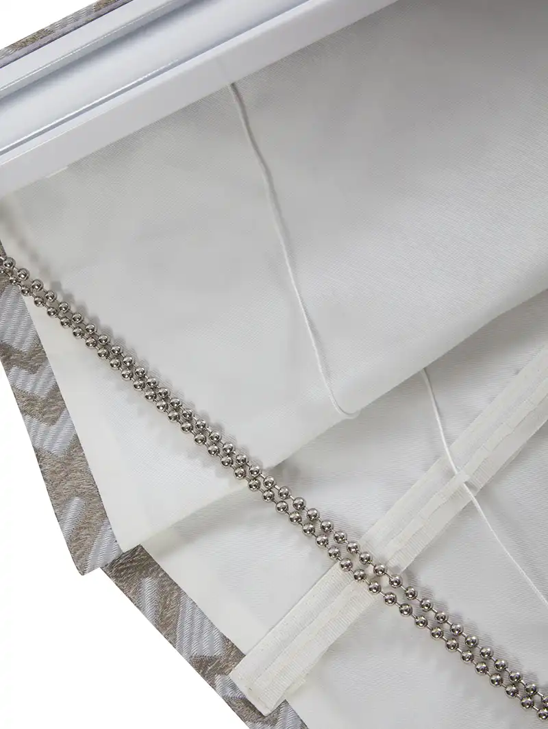 Penthouse Crescent Denim Geometric Pattern Roman Blind