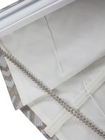 Penthouse Crescent Denim Geometric Pattern Roman Blind
