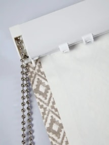 Penthouse Crescent Denim Geometric Pattern Roman Blind