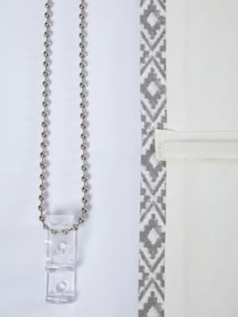 Penthouse Crescent Denim Geometric Pattern Roman Blind