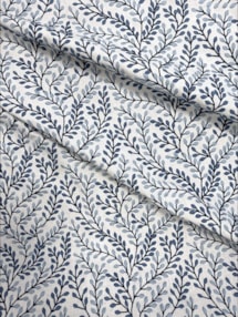 Embroidered Buds Cornflower Leaf Pattern Roman Blind