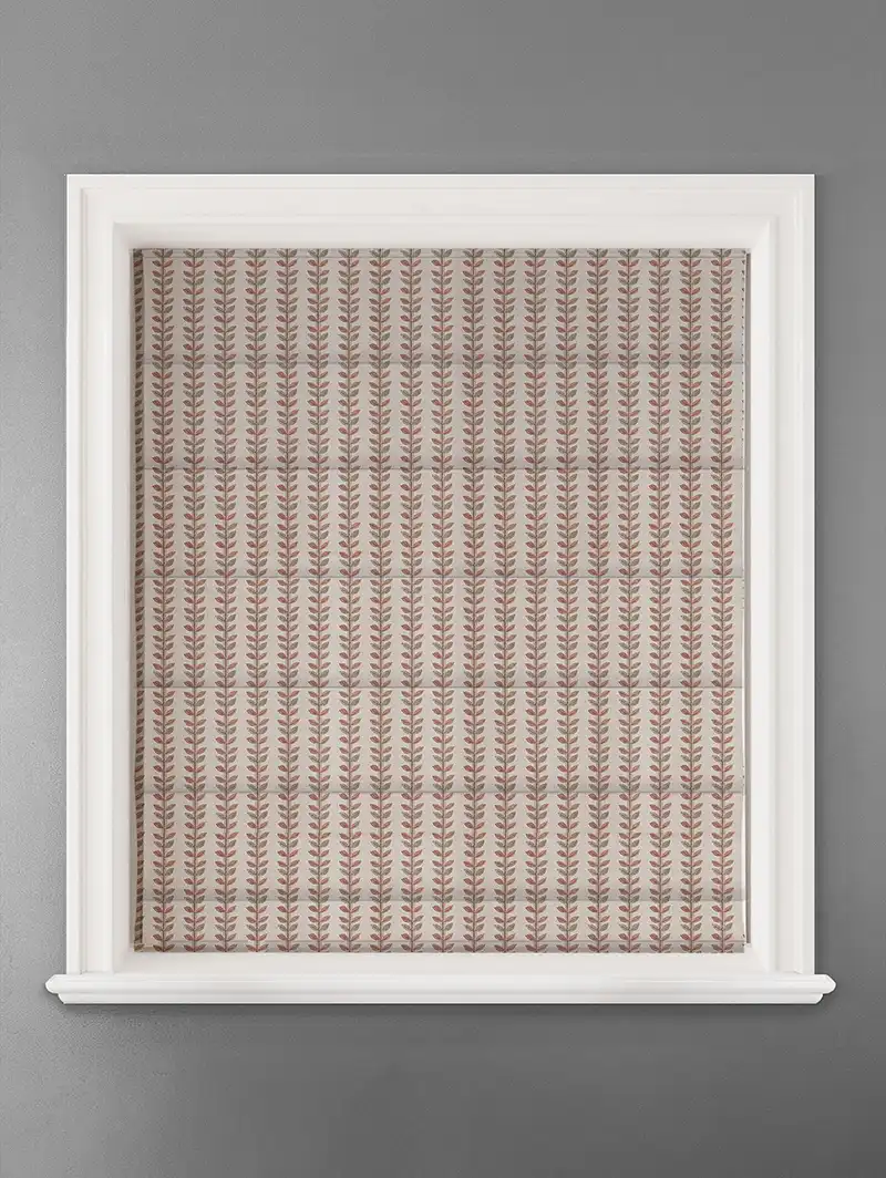 Seedling Stripe Pumpkin Retro Floral Roman Blind