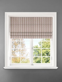 Seedling Stripe Raspberry Retro Floral Roman Blind