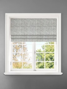 Shadow Fronds Seafoam Leaf Pattern Roman Blind
