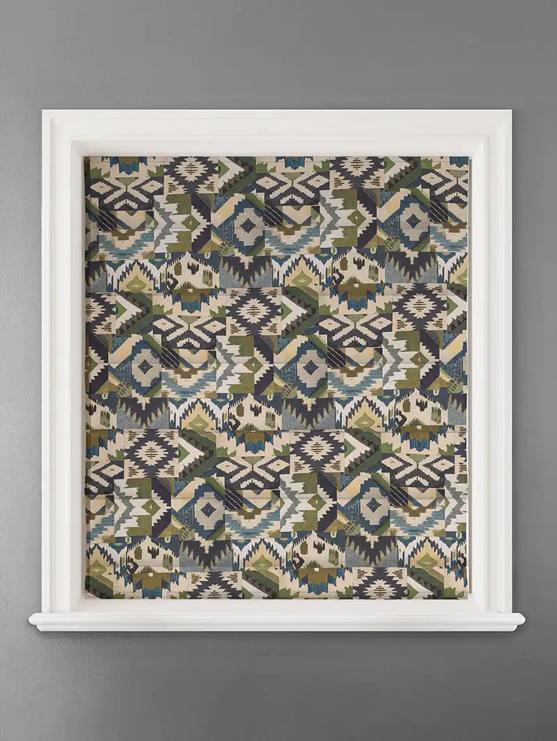 Sullivan Jade Ikat Pattern Roman Blind