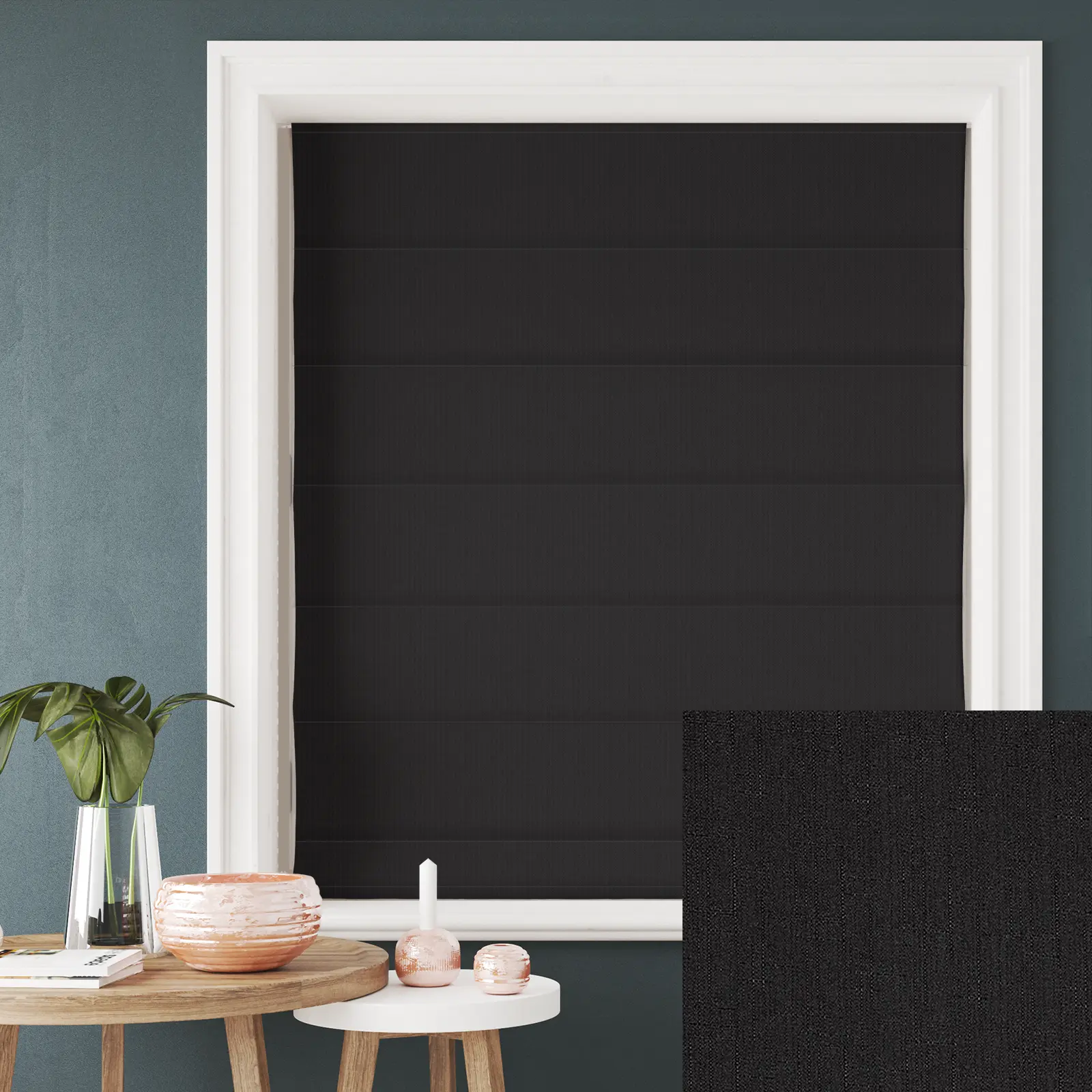 Tribeca Crow Blackout Electric Roman Blinds