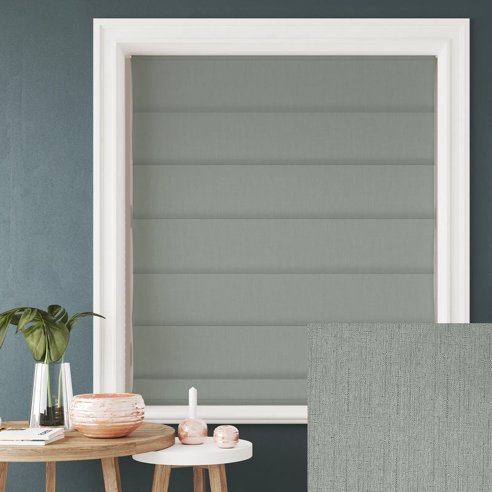 Tribeca Iron Blackout Electric Roman Blind