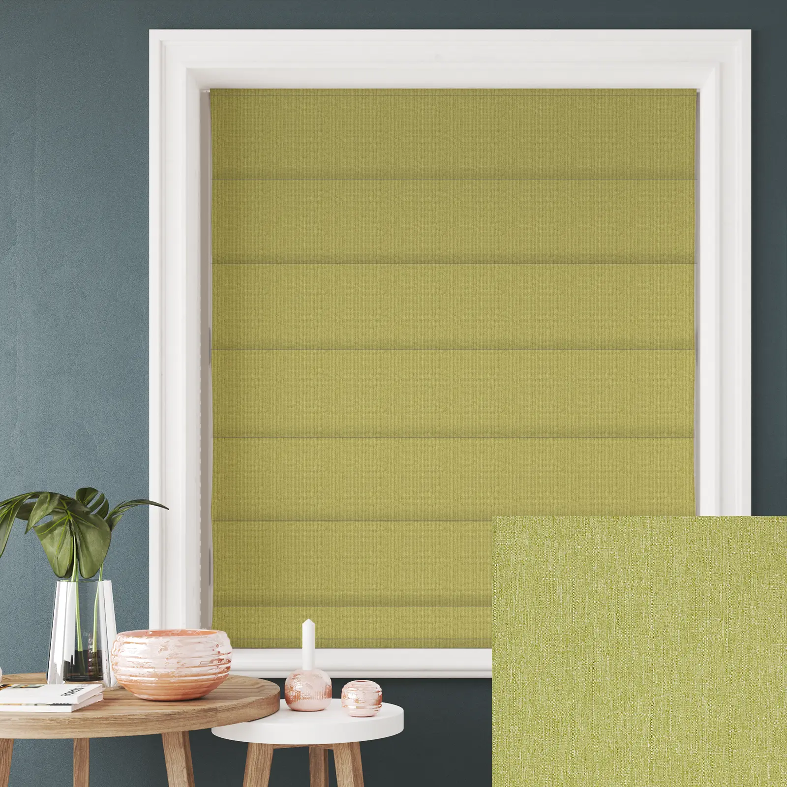 Tribeca Matcha Blackout Electric Roman Blind