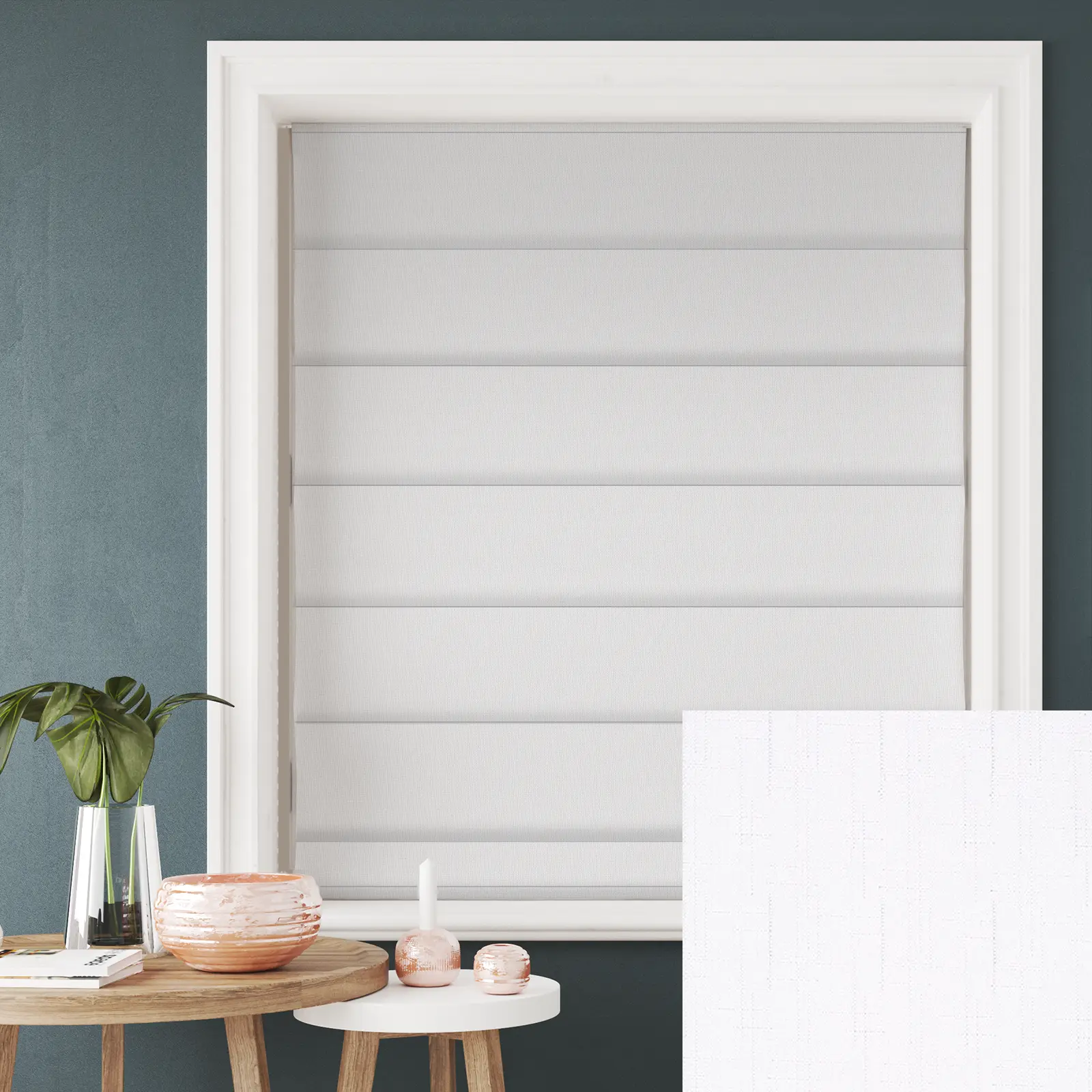 Tribeca Snowstorm Blackout Electric Roman Blind