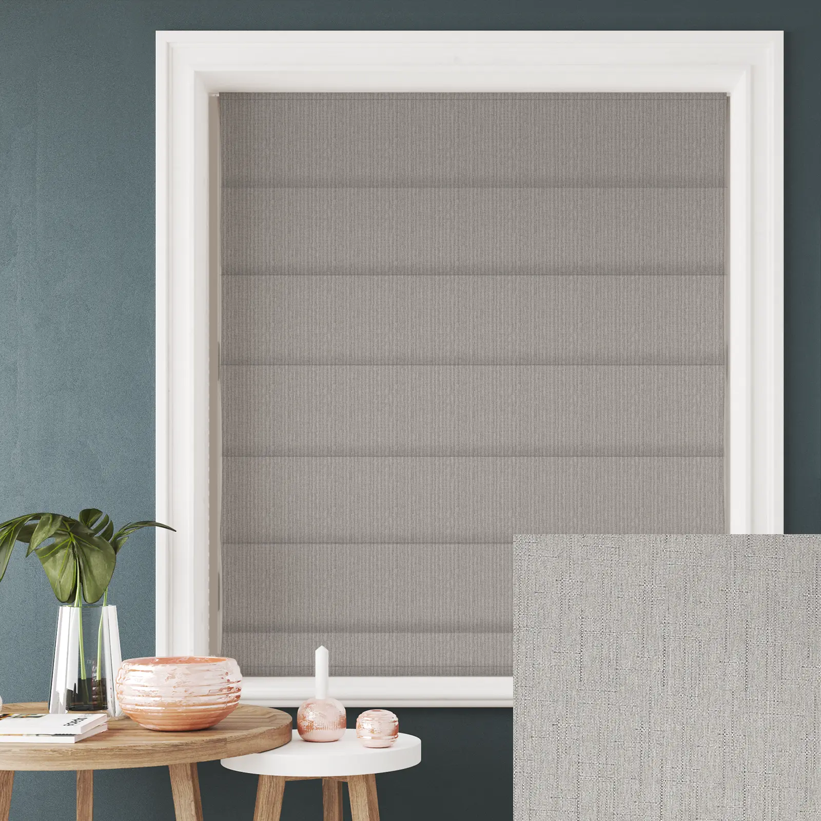Tribeca Steel Blackout Electric Roman Blind