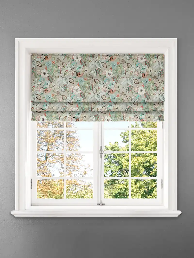 Tropical Garden Summer Floral Pattern Roman Blind