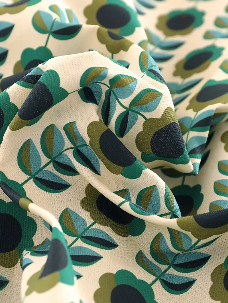 Quant Emerald Retro Floral Roman Blind