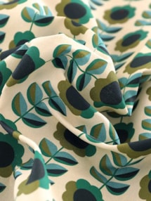 Quant Emerald Retro Floral Roman Blind