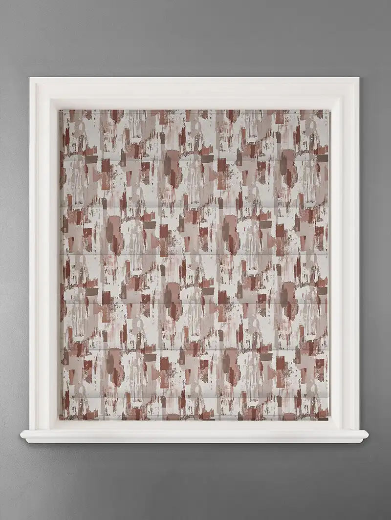 Westchester Redbrick Abstract Pattern Roman Blind