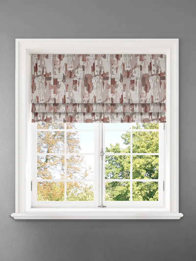 Westchester Redbrick Abstract Pattern Roman Blind