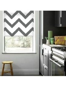 Chevron Dark Grey Electric Roller Blind