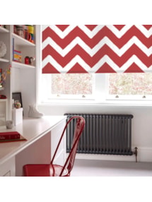 Chevron Red Electric Roller Blind