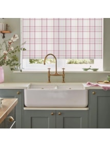 Devon Check Dusky Pink Electric Roller Blind