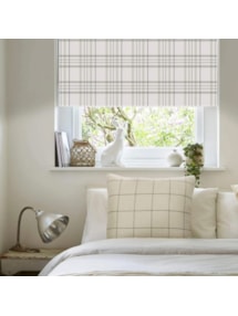 Devon Check Natural Electric Roller Blind
