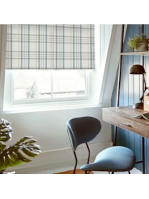 Devon Check Teal Electric Roller Blind