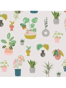 Houseplants Natural Electric Roller Blind