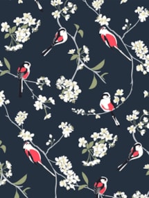 Blossom & Bird Navy Electric Roller Blind by Lorna Syson