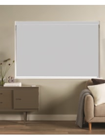 Grey and White Electric Double Roller Blind