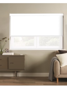 White Electric Double Roller Blind