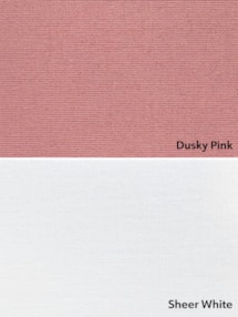 Blackout Dusky Pink and Sheer White Electric Double Roller Blind