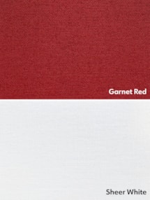 Blackout Garnet Red and Sheer White Electric Double Roller Blind