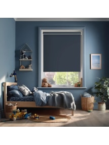 Indigo Blue Blackout Electric Roller Blind