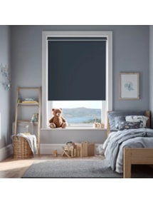 Indigo Blue Blackout Electric Roller Blind