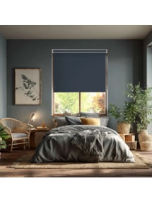 Indigo Blue Blackout Electric Roller Blind