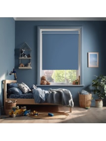 Santorini Blue Blackout Electric Roller Blind