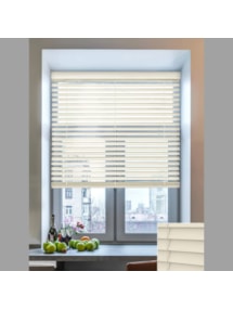 Clotted Cream 50mm Wooden Electric Venetian Blind