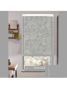 Gloss White 50mm Wooden Electric Venetian Blind