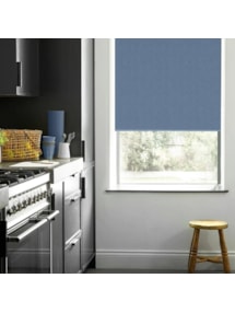 Denim Blue No Drill Electric Roller Blind