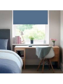 Santorini Blue Blackout No Drill Electric Roller Blind