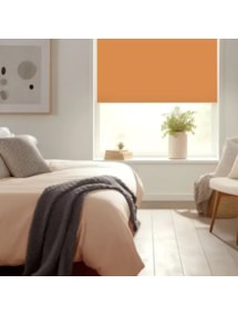 Soft Orange Blackout No Drill Electric Roller Blind
