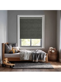 Linen Charcoal Blackout Electric Roller Blind