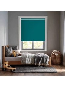 Tiki Teal Blackout Electric Roller Blind