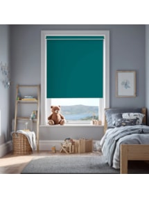 Tiki Teal Blackout Electric Roller Blind