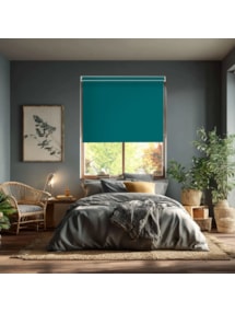 Tiki Teal Blackout Electric Roller Blind