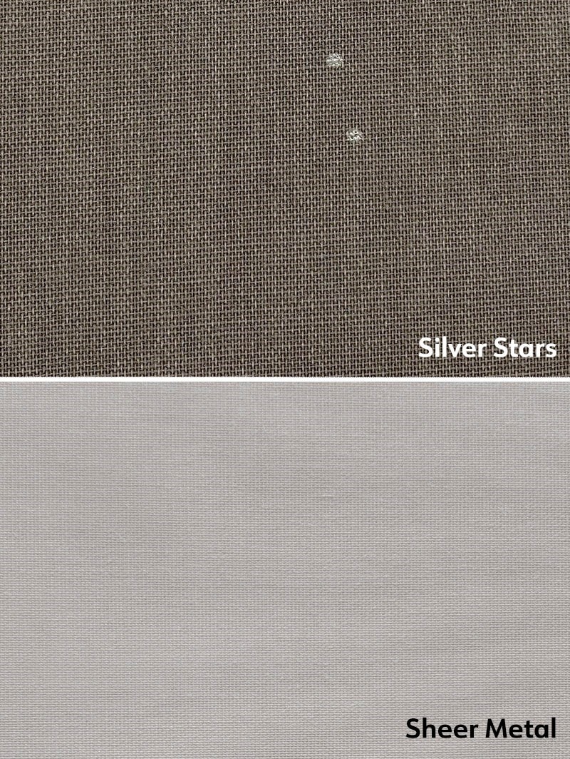 Blackout Silver Stars and Sheer Metal Double Roller Blind