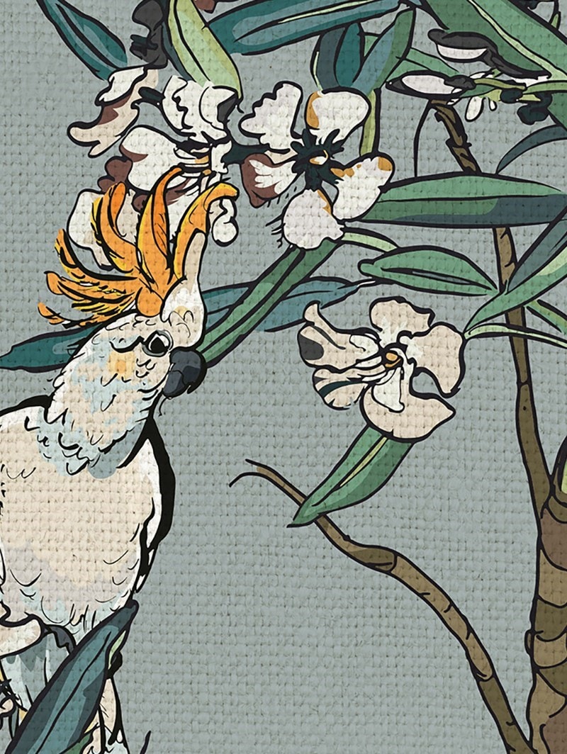 Oleander Mist Bird Print Roller Blind by Boon & Blake