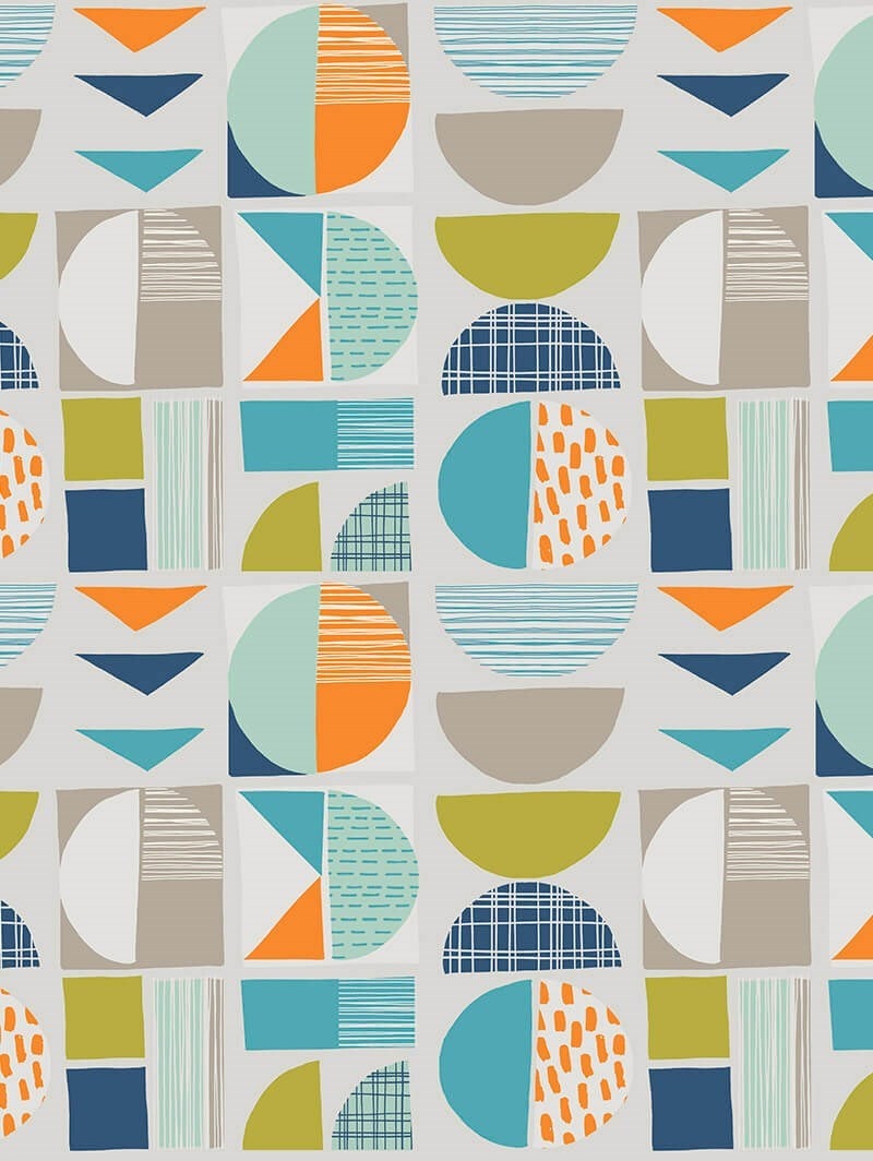 Segments Tangerine Geometric Roller Blind