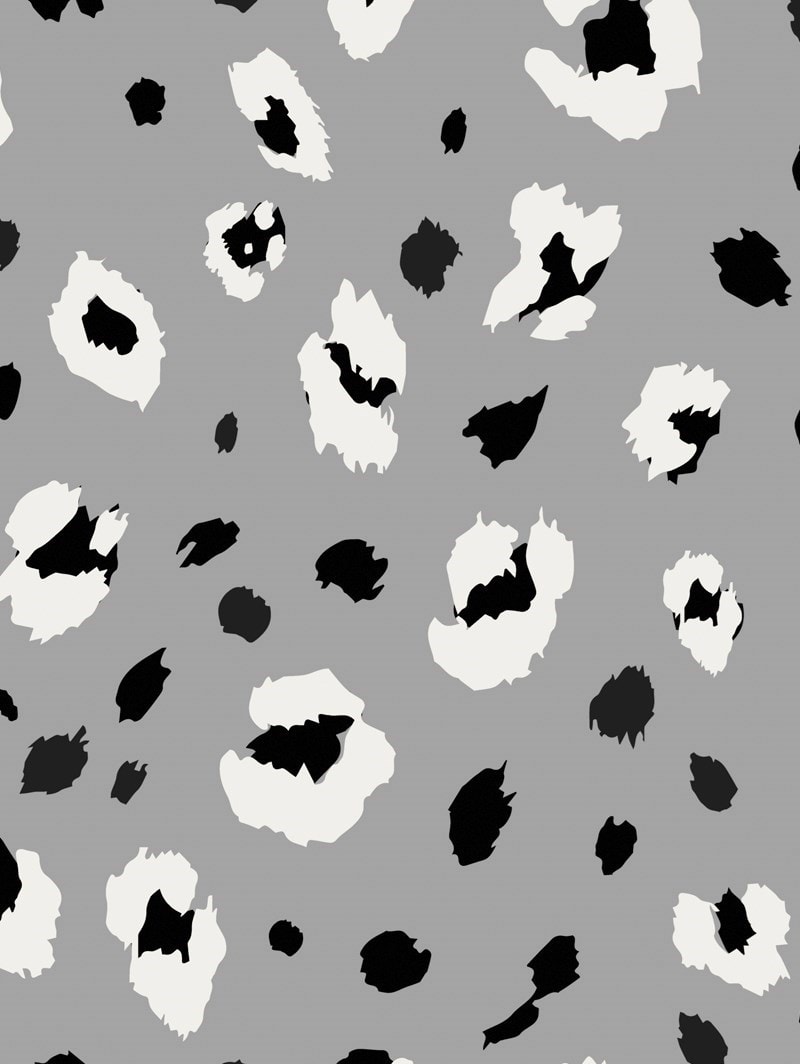 Leopard Print Slate Blackout Cordless Spring Loaded Roller Blind