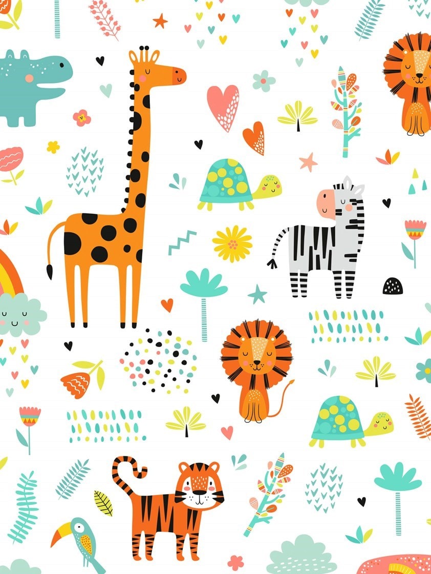 Happy Jungle Tangerine Childrens Roller Blind