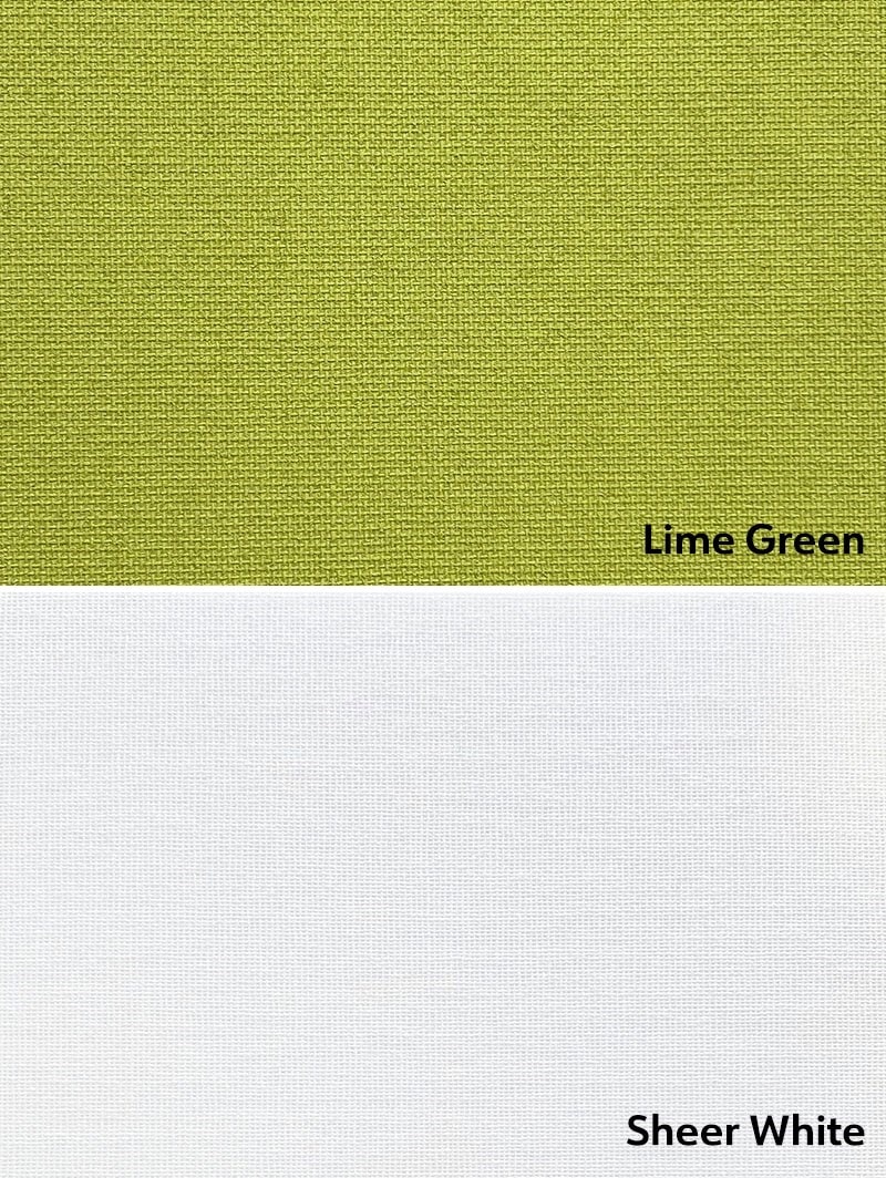Blackout Lime Green and Sheer White Electric Double Roller Blind