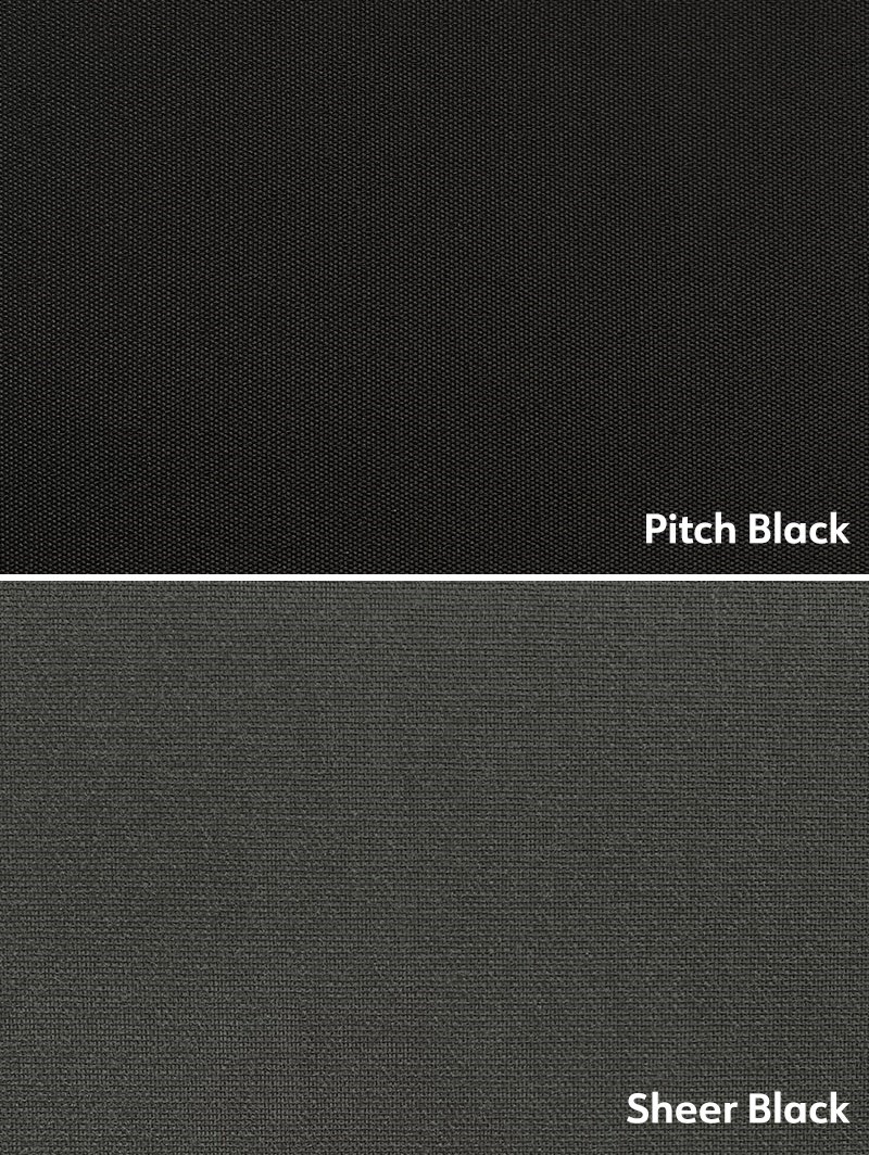 Blackout Black and Sheer Black Electric Double Roller Blind